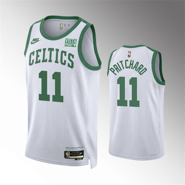 Mens Boston Celtics #11 Payton Pritchard 2021-22 Classic Edition White Year Zero Jersey