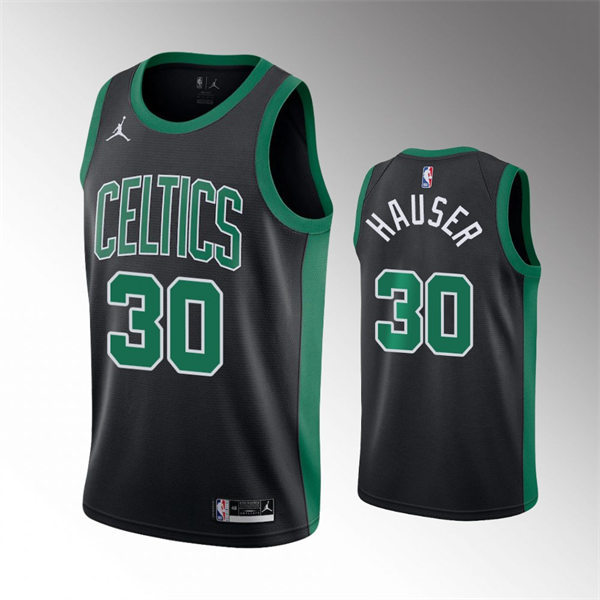 Mens Boston Celtics #30 Sam Hauser 2021-22 Black Statement Edition Jersey