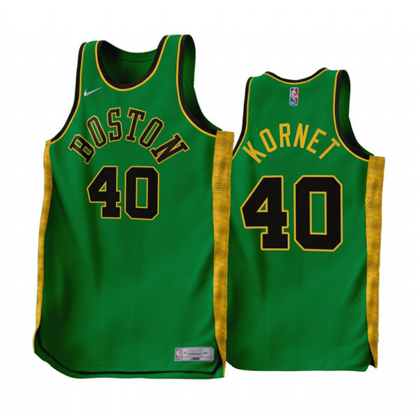 Mens Boston Celtics #40 Luke Kornet Green 2022-23 Earned Edition Swingman Jersey