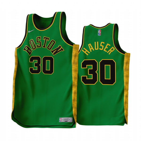 Mens Boston Celtics #30 Sam Hauser Green 2022-23 Earned Edition Swingman Jersey