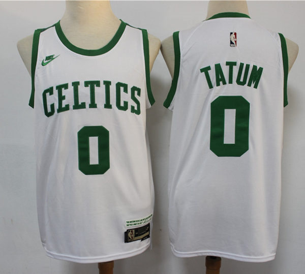 Mens Boston Celtics #0 Jayson Tatum 2021-22 Classic Edition White Year Zero Jersey