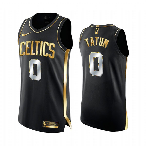 Mens Boston Celtics #0 Jayson Tatum 2021 Black Golden Edition Limited Jersey