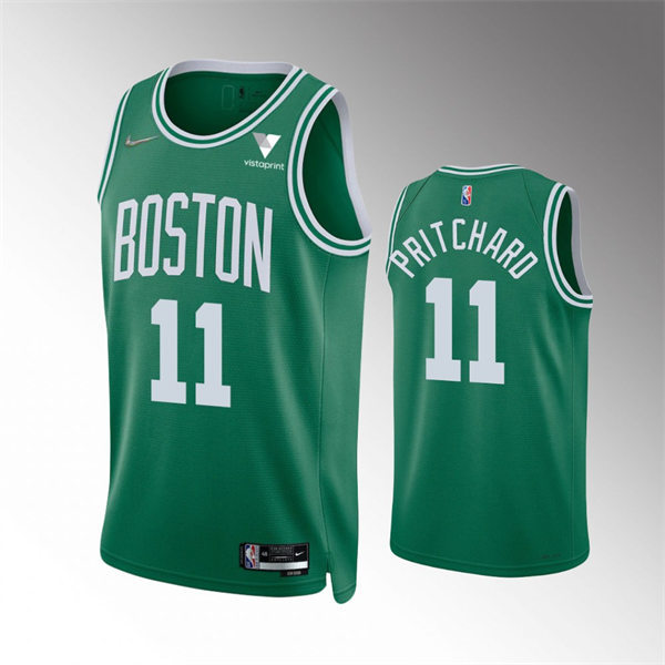 Mens Boston Celtics #11 Payton Pritchard 2021-22 Kelly Green Diamond Badge Icon Edition Jersey