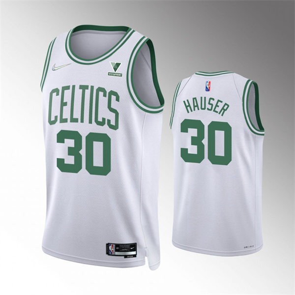 Mens Boston Celtics #30 Sam Hauser White 2021-22 Diamond Badge Association Edition Swingman Jersey