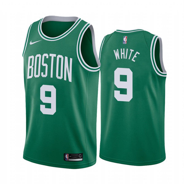 Mens Boston Celtics #9 Derrick White 2021-22 Kelly Green Diamond Badge Icon Edition Jersey