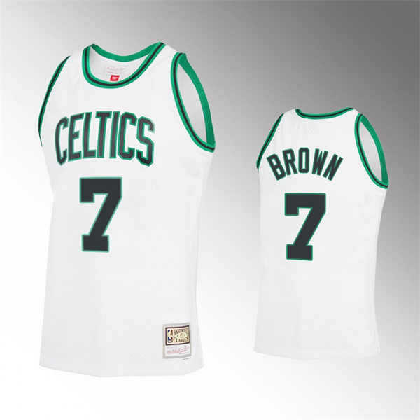 Mens Boston Celtics #7 Jaylen Brown White Reload 2.0 Hardwood Classics Jersey