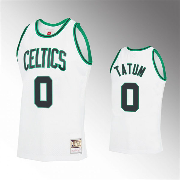 Mens Boston Celtics #0 Jayson Tatum White Reload 2.0 Hardwood Classics Jersey