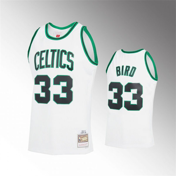 Mens Boston Celtics #33 Larry Bird White Reload 2.0 Hardwood Classics Jersey