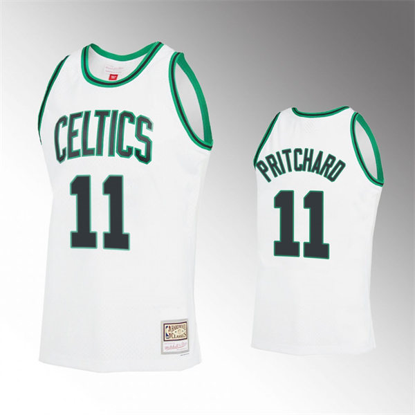 Mens Boston Celtics #11 Payton Pritchard White Reload 2.0 Hardwood Classics Jersey