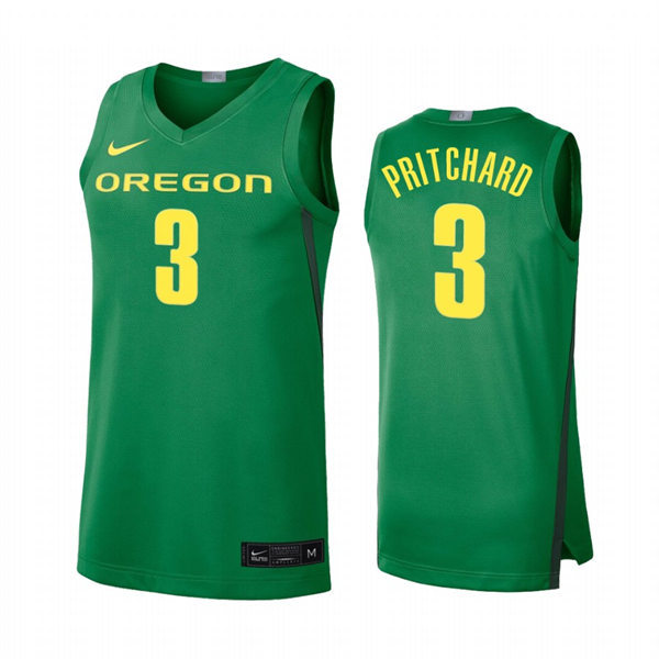 Men's Youth Oregon Ducks #3 Payton Pritchard College Basketball Game Jersey Green