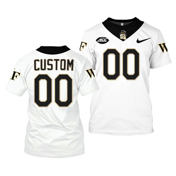Mens Youth Wake Forest Demon Deacons Custom Nike White College Football Game Jersey