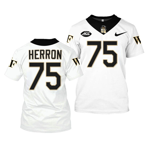 Mens Wake Forest Demon Deacons #75 Justin Herron College Football Game Jersey Nike White