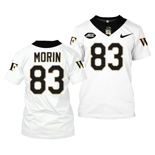 Mens Wake Forest Demon Deacons #83 Taylor Morin College Football Game Jersey Nike White