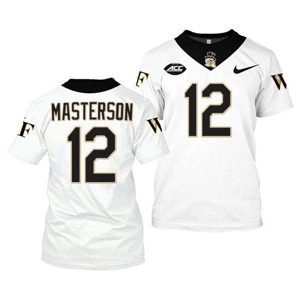 Mens Wake Forest Demon Deacons #12 Luke Masterson College Football Game Jersey Nike White