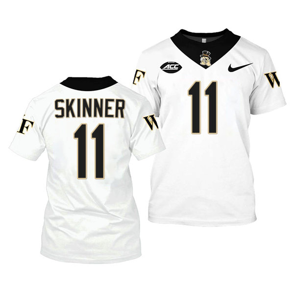 Mens Wake Forest Demon Deacons #11 Riley Skinner College Football Game Jersey Nike White