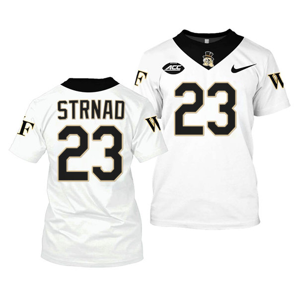 Mens Wake Forest Demon Deacons #23 Justin Strnad College Football Game Jersey Nike White