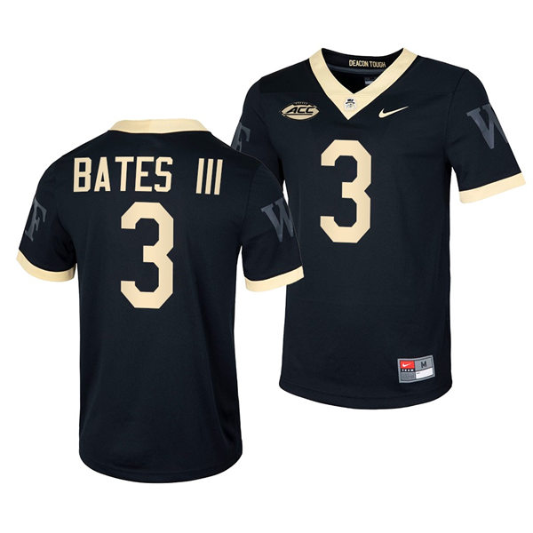 Mens Wake Forest Demon Deacons #3 Jessie Bates III Nike Black College Football Game Jersey