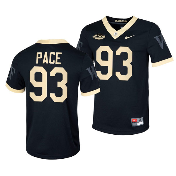 Mens Wake Forest Demon Deacons #93 Calvin Pace Nike Black College Football Game Jersey