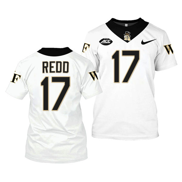 Mens Wake Forest Demon Deacons #17 Traveon Redd College Football Game Jersey Nike White