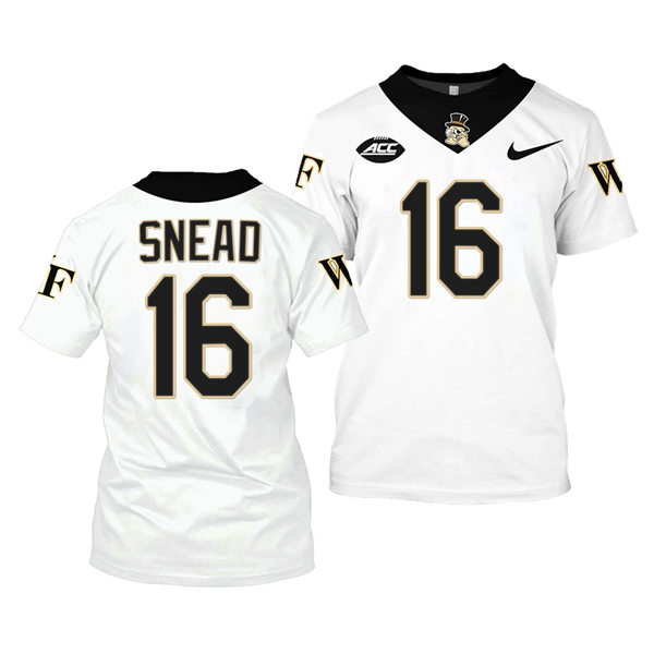Mens Wake Forest Demon Deacons #16 Norm Snead College Football Game Jersey Nike White
