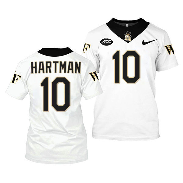 Mens Wake Forest Demon Deacons #10 Sam Hartman College Football Game Jersey Nike White