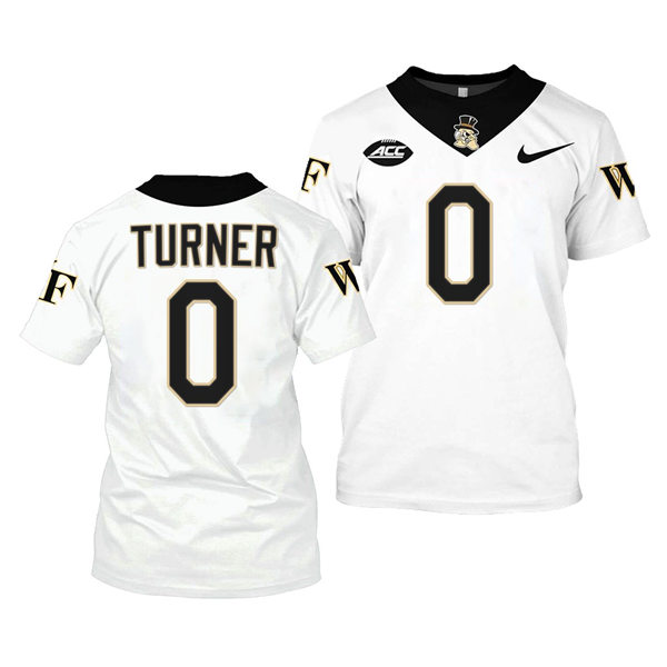 Mens Wake Forest Demon Deacons #0 Christian Turner College Football Game Jersey Nike White