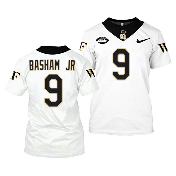 Mens Wake Forest Demon Deacons #9 Carlos Basham Jr. College Football Game Jersey Nike White