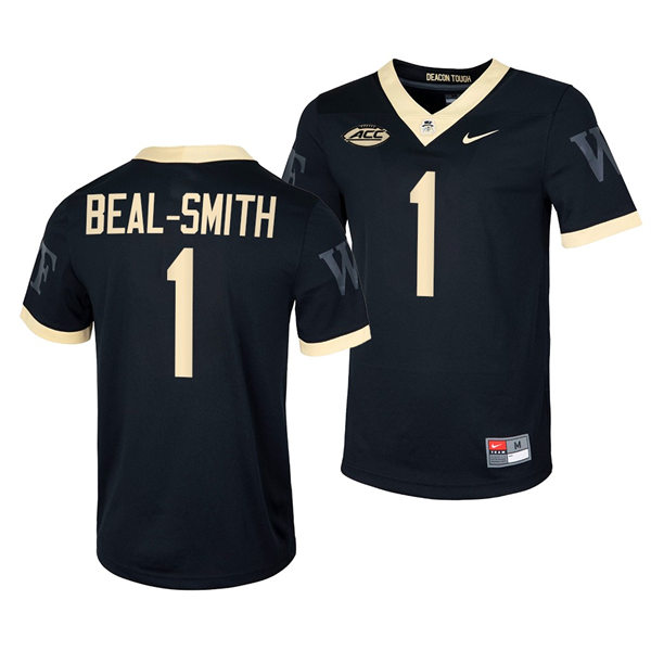 Mens Wake Forest Demon Deacons #1 Christian Beal-Smith Nike Black College Football Game Jersey