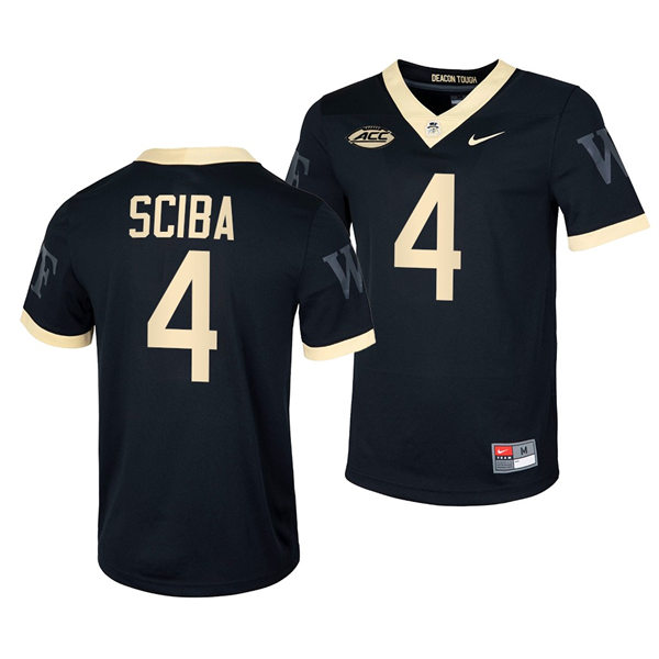 Mens Wake Forest Demon Deacons #4 Nick Sciba Nike Black College Football Game Jersey