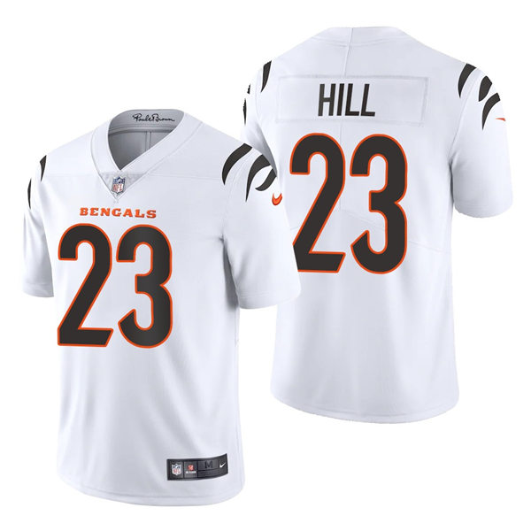 Men's Cincinnati Bengals #23 Daxton Hill Nike White Away Vapor Limited Jersey