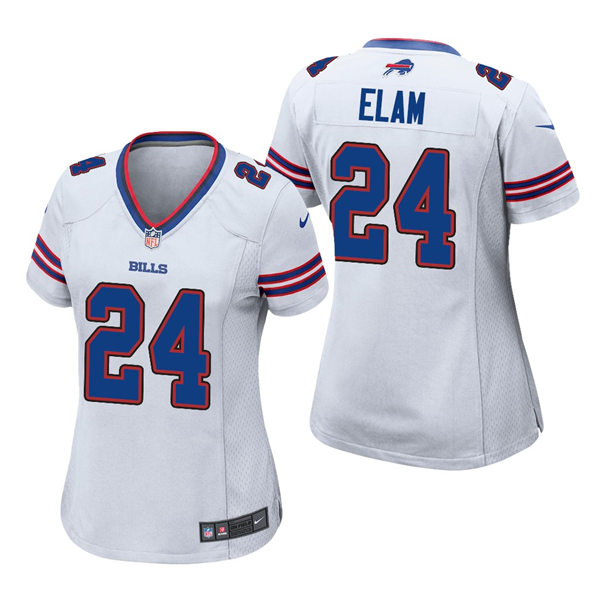 Womens Buffalo Bills #24 Kaiir Elam Nike White Away Limited Jersey