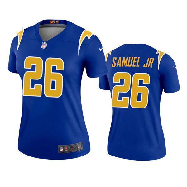 Womens Los Angeles Chargers #26 Asante Samuel Jr. Nike Royal Gold 2nd Alternate Limited Jersey