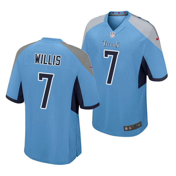 Mens Tennessee Titans #7 Malik Willis Nike Light Blue Alternate Vapor Untouchable Limited Jersey