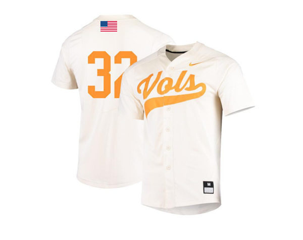 Tennessee Volunteers #32 Drew Beam 2022 Nike Cream Vols College Baseball Game Jersey
