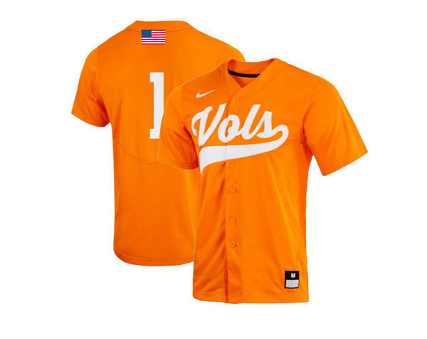 Tennessee Volunteers #1 Drew Gilbert 2022 Diamond Nike Orange Vols College Baseball Game Jersey