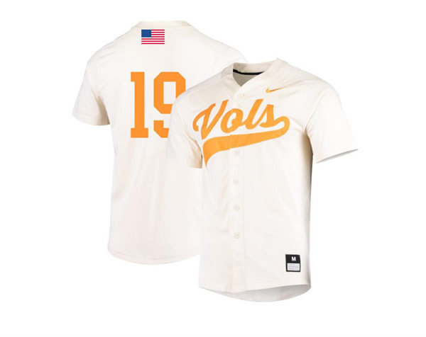 Tennessee Volunteers #19 Matt Duffy 2022 Nike Cream Vols College Baseball Game Jersey
