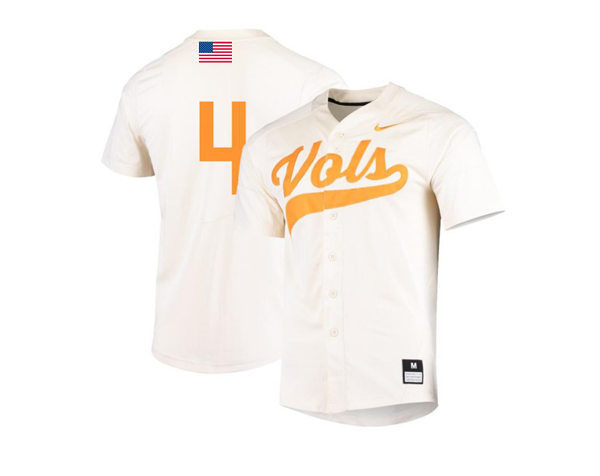 Tennessee Volunteers #4 Seth Stephenson 2022 Nike Cream Vols College Baseball Game Jersey