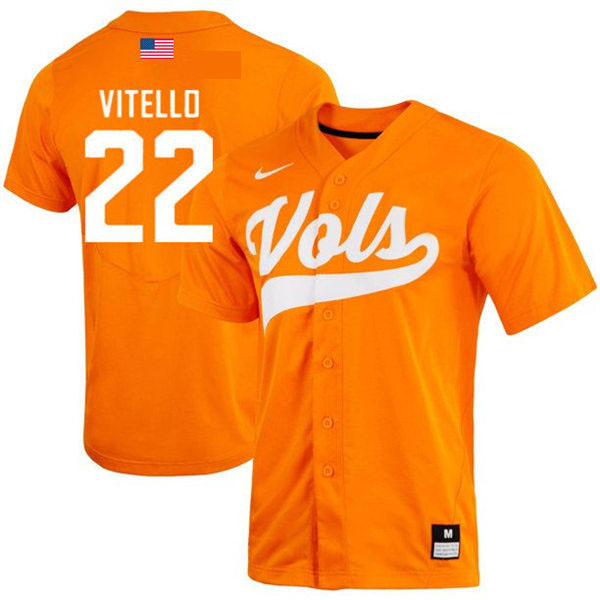 Tennessee Volunteers #22 Tony Vitello 2022 Diamond Nike Orange With Name College Baseball Limited Jersey
