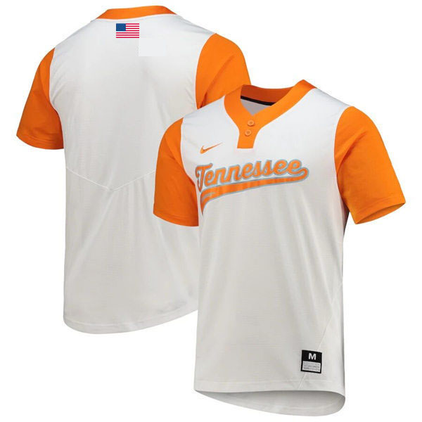 Mens Youth Tennessee Volunteers Custom Nike White Two-Button Pullover Softball Jersey
