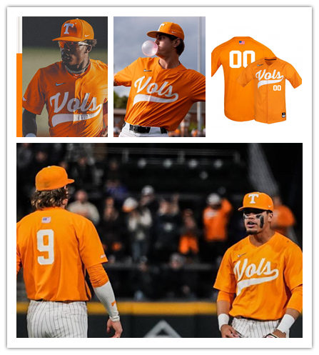 Mens Youth Tennessee Volunteers Custom 2022 Diamond Nike Orange Vols College Baseball Game Jersey