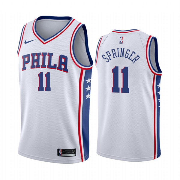 Mens Philadelphia 76ers #11 Jaden Springer Nike White Association Edition Jersey