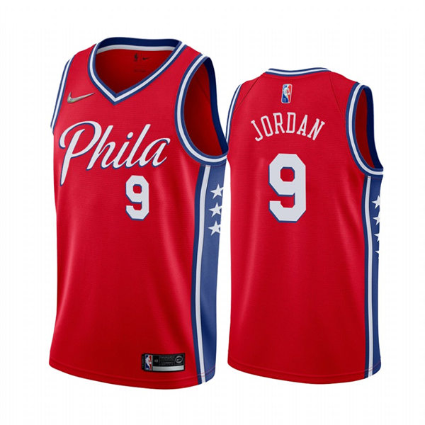Mens Philadelphia 76ers #9 DeAndre Jordan Nike Red Statement Swingman Jersey