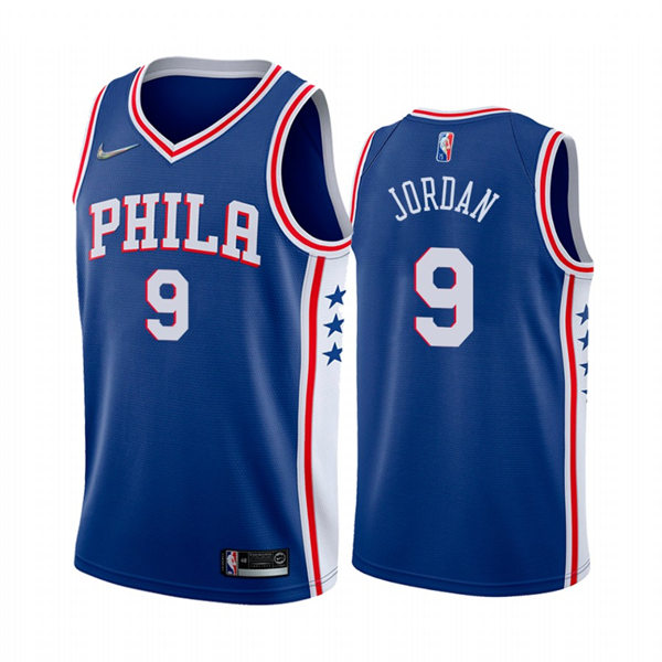 Mens Philadelphia 76ers #9 DeAndre Jordan Nike Blue Icon Edition Jersey