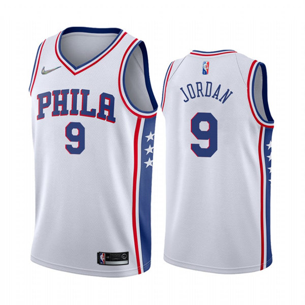 Mens Philadelphia 76ers #9 DeAndre Jordan Nike White Association Edition Jersey