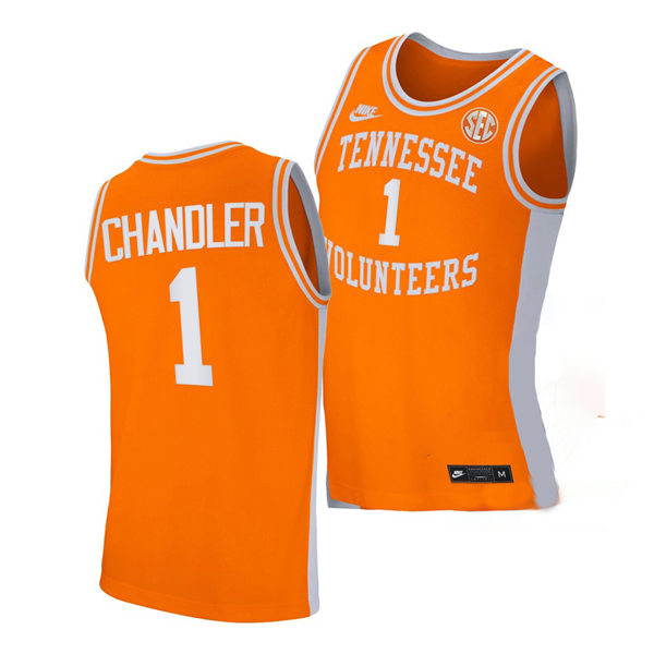 Mens Youth Tennessee Volunteers #1 Kennedy Chandler 2021-22 Orange Retro College Basketball Game Jersey
