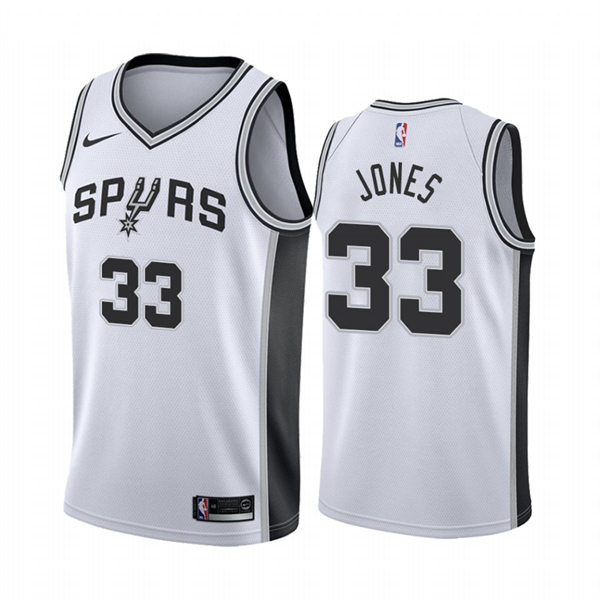 Mens San Antonio Spurs #33 Tre Jones Nike White Association Edition Jersey