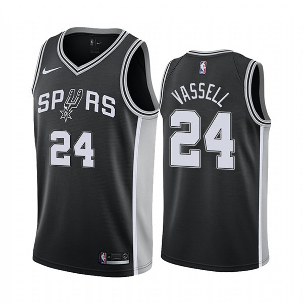 Mens San Antonio Spurs #24 Devin Vassell Nike Black Icon Swingman Jersey