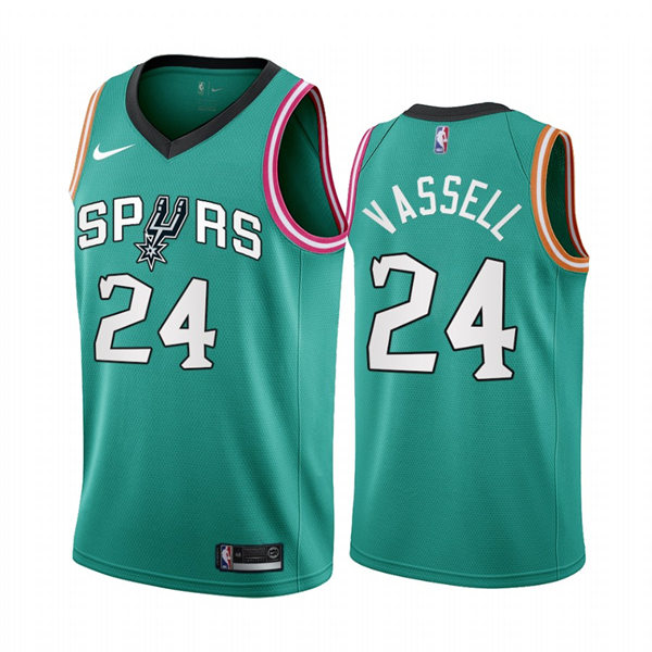 Mens San Antonio Spurs #24 Devin Vassell 2022-23 Teal City Edition Jersey