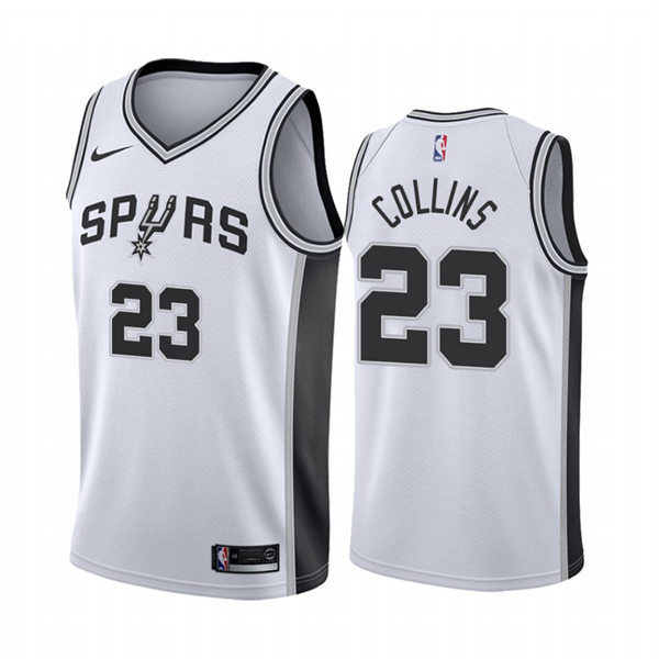 Mens San Antonio Spurs #23 Zach Collins Nike White Association Edition Jersey