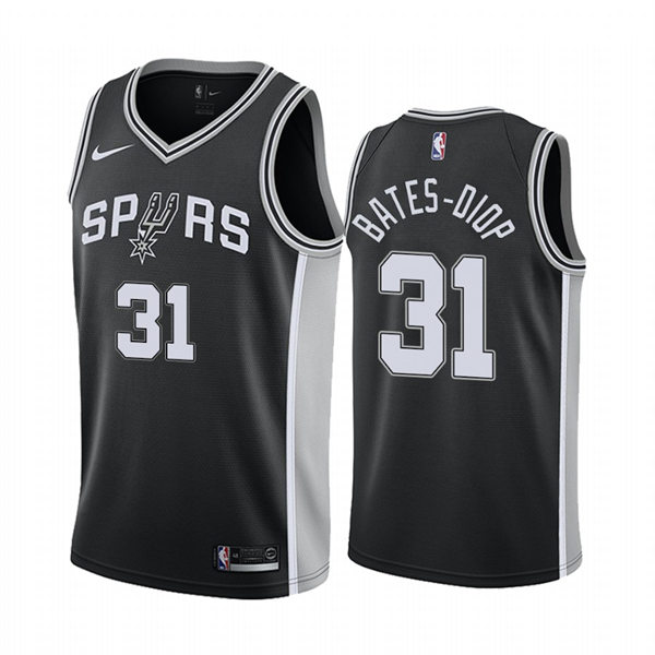 Mens San Antonio Spurs #31 Keita Bates-Diop Nike Black Icon Swingman Jersey